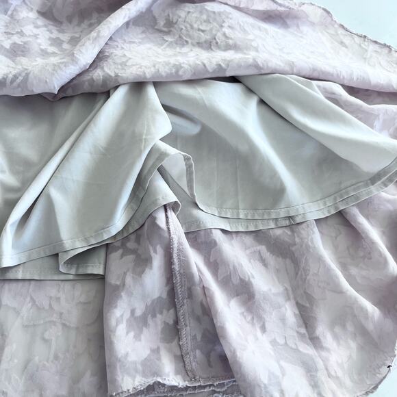 Wrong Side Of Right mauve smocked tiered modest 3/4 sleeve maxi dress XS - Picture 8 of 13